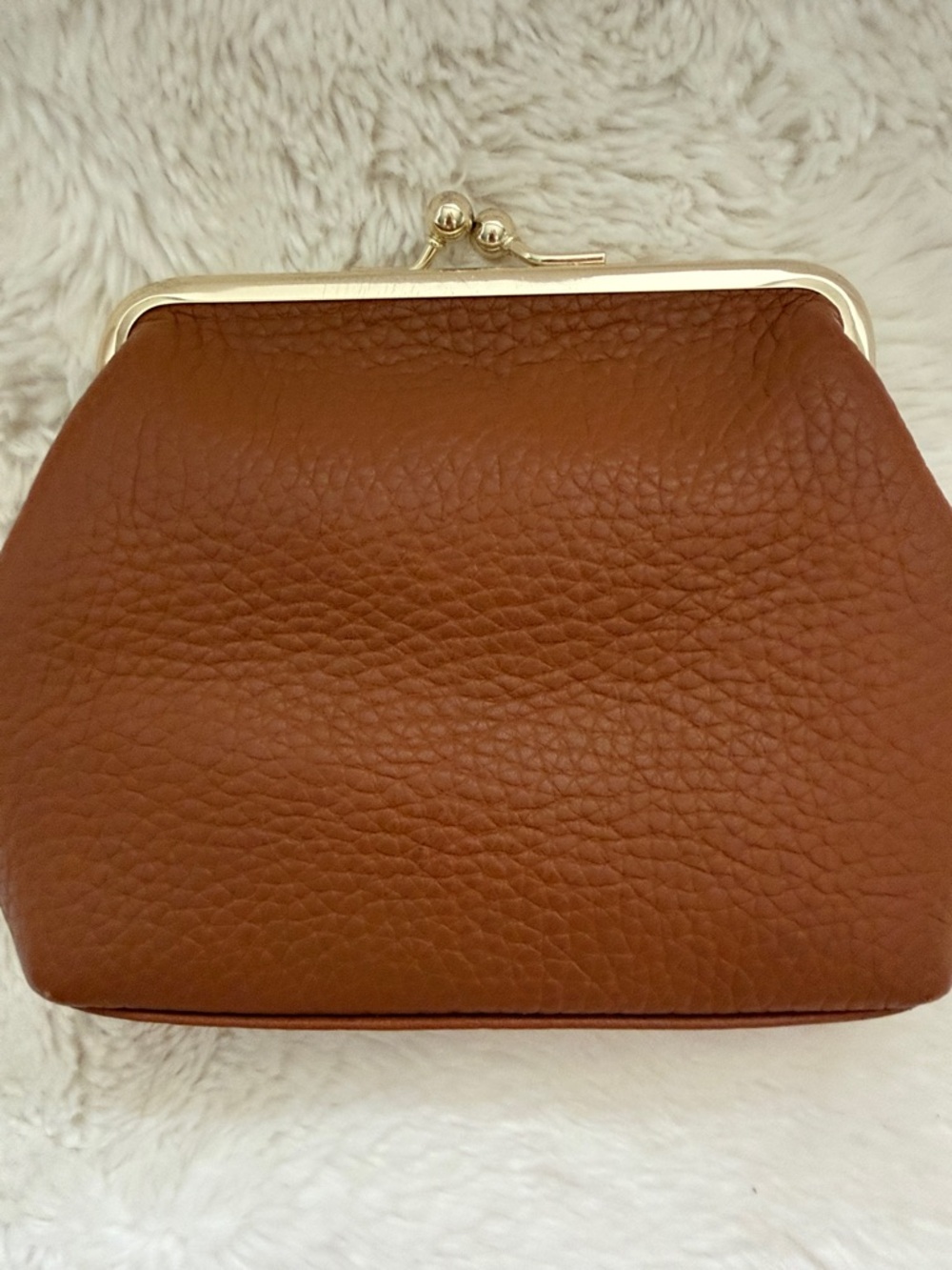 Dooney & Bourke Cognac Pebble Leather Clasp Coin Purse - Picture 3 of 5